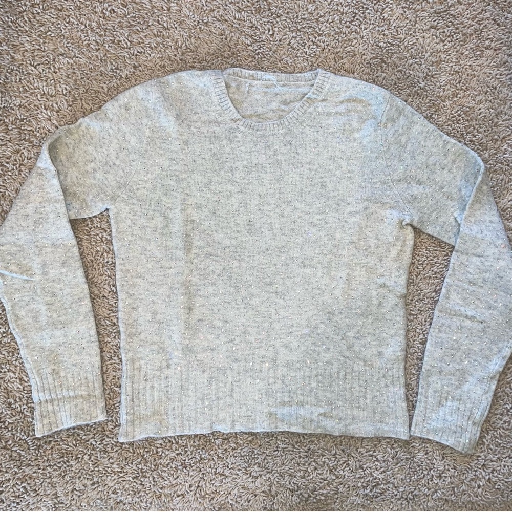 J Crew Gemstone Sparkle Sweater in Supersoft Yarn Heather Dusk Size Medium